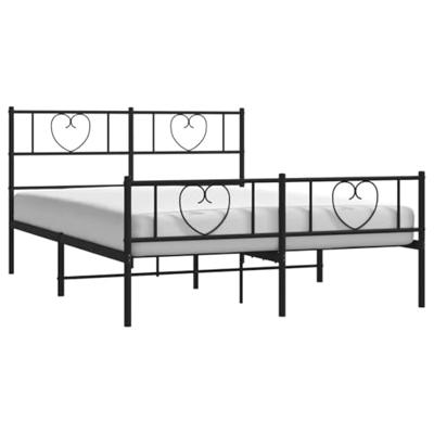 Bedframe met hoofd- en voeteneinde metaal zwart 150x200 cm - thumbnail