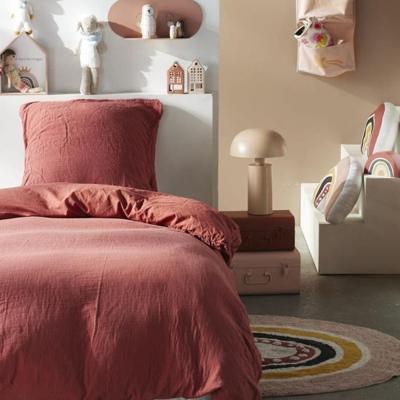 Bedset - TODAY - 123334 - 1 persoons - 140x200 cm - Effen katoenen gaas - Terracotta