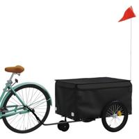 VidaXL Fietstrailer 30 kg ijzer zwart - thumbnail