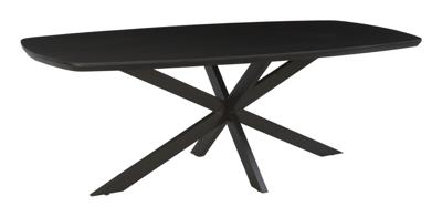 LivingFurn Deens Ovale Eettafel 'Jesper' Mangohout, 230 x 105cm, kleur Zwart
