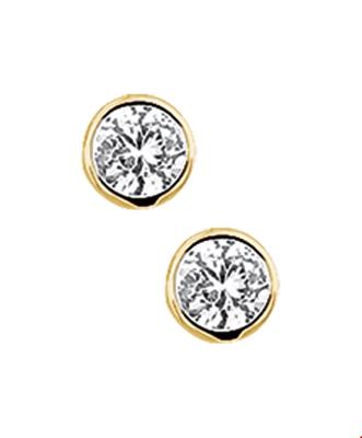 TFT Oorknoppen Zirkonia Geelgoud Glanzend