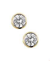 TFT Oorknoppen Zirkonia Geelgoud Glanzend - thumbnail