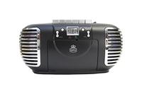 GPO Retro PCD299BLA Boombox CD, radio en cassette zwart / zilver - thumbnail