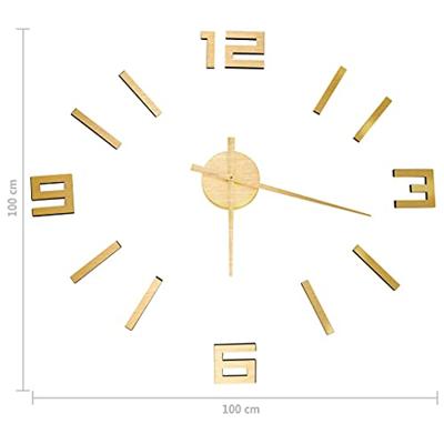 VidaXL 3d-wandklok modern xxl 100 cm goudkleurig