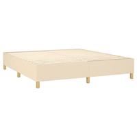 Boxspring met matras stof crèmekleurig 200x200 cm - thumbnail