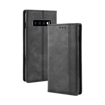 Magnetische sluiting Retro Crazy Horse textuur horizontale Flip leren Case voor Galaxy S10 (5G) met houder & kaartsleuven & Foto Frame(Black)