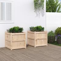 VidaXL Plantenbakken 2 st cm massief grenenhout - thumbnail