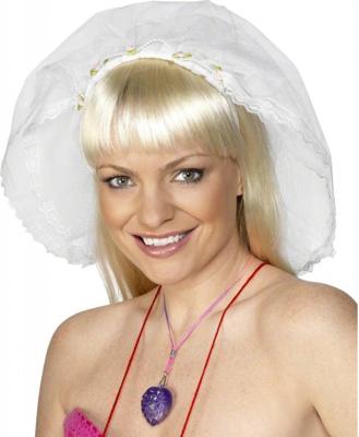 Vrijgezellen Sluier wit met hoofdband
