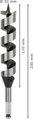 Bosch Accessories 2608597639 Slangenboor 32 mm Gezamenlijke lengte 235 mm Zeskant schacht 1 stuk(s) Bosch Accessories 2608597639 Slangenboor 32 mm Gezamenlijke lengte 235 mm Zeskant schacht 1 stuk(s)