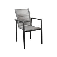 Ishi stackable dining stoel aluminium black rope dark grey Yoi - Yoi - thumbnail