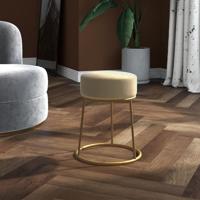 Hocker rond fluweel donkergrijs - thumbnail