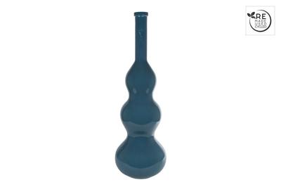 Vaas Bollo XXL glossy staalblauw glas 33x33x100cm