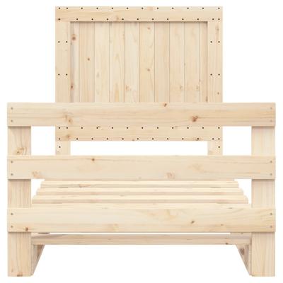 Bedframe met hoofdbord massief grenenhout 100x200 cm