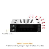 Icy Dock MB522SP-B 2x2,5 trayless hotswap mobile rack voor externe 3,5 - thumbnail