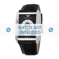 Armani horlogeband AR4200 Leder Zwart 26mm + zwart stiksel - thumbnail