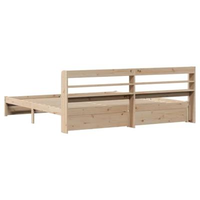 Bedframe met hoofdbord massief grenenhout 200x200 cm