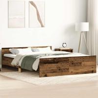 Bedframe zonder matras bewerkt 135x190 cm bewerkt hout oud - thumbnail