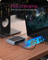 ICY BOX IB-HUB801-TB4 Thunderbolt 4 40000 Mbit/s Antraciet, Zwart - thumbnail