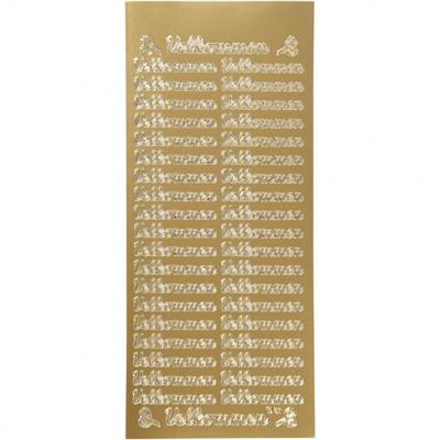 Creativ Company Stickers, velkommen, vel 10x23 cm, goud, 1 vel