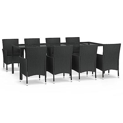 9-delige Tuinset poly rattan zwart - thumbnail