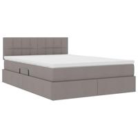 Opbergbed met matras met matras Taupe 140 x 200 cm Bewerkt hout - thumbnail