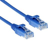 ACT Blauwe 10 meter LSZH U/UTP CAT6 datacenter slimline patchkabel snagless met RJ45 connectoren - thumbnail
