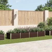 VidaXL Plantenbak verhoogd 320x80x45 cm gegalvaniseerd staal bruin - thumbnail