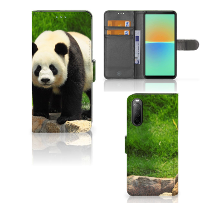 Sony Xperia 10 IV | Telefoonhoesje | Met pasjeshouder | Panda