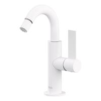 Bidetmengkraan Tres Project Hendel Uitloop Gebogen 16,5 cm Rond Mat Wit Tres - thumbnail