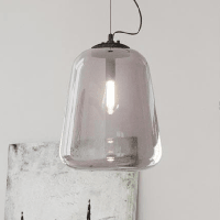 Hanglamp &apos;Leola&apos; rookglas By Rydens modern e27 fitting 33 cm - thumbnail
