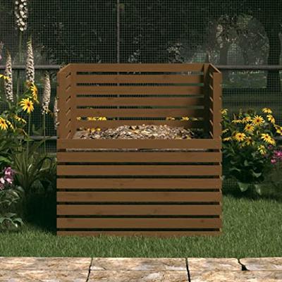 Compostbak 100x100x102 cm massief grenenhout honingbruin - thumbnail