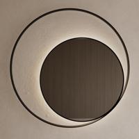 Spiegel Gliss Design Kosmos Mat Zwart met Frame en Indirecte LED Verlichting 100 cm - thumbnail