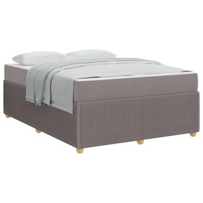 Bedframe met matras Taupe 160 x 200 cm Stof
