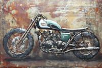 Schilderij - Metaalschilderij - Motorfiets, 120x80cm - thumbnail