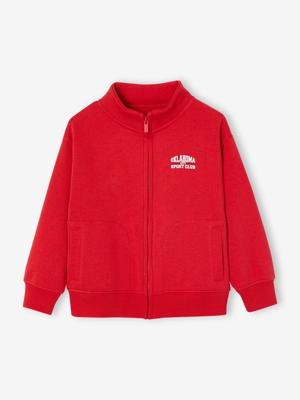 Sweater met rits voor jongens met een opstaande kraag rood