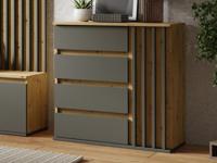Commode DANIEL 4 lades artisan eik/grafiet - thumbnail