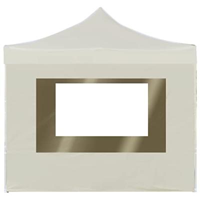 VidaXL Partytent inklapbaar met wanden 3x3 m aluminium crème