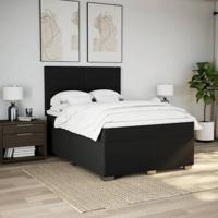 Boxspring met matras stof zwart 140x200 cm - thumbnail