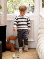 Set gestreepte sweater + battlebroek babyjongen leiblauw - thumbnail