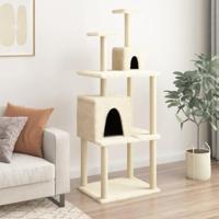 VidaXL Kattenmeubel met sisal krabpalen 167 cm crèmekleurig - thumbnail