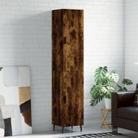 Hoge kast 34,5x34x180 cm bewerkt hout gerookt eikenkleurig - thumbnail