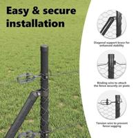 VidaXL Afrasteringspaal grijs 10 x 0,8 m (25 mm gaas) staal en pvc - thumbnail