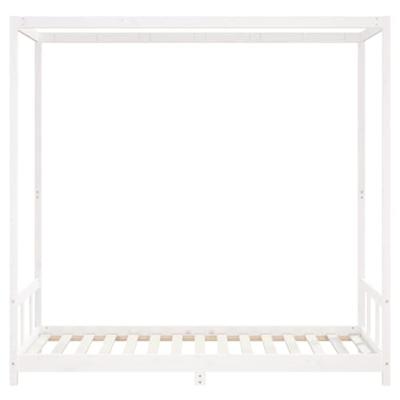 Kinderbedframe 90x190 cm massief grenenhout wit