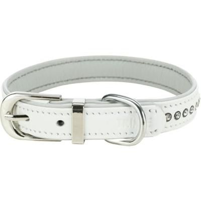 TRIXIE HALSBAND HOND ACTIVE COMFORT MET STRASS STEEN LEER LICHTBLAUW 20-24X1,2 CM