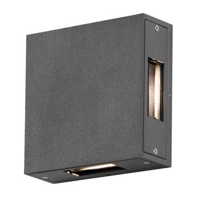 Wandlamp Konstsmide Cremona 7984-370 antraciet 230V wandarmatuur flush quadlight square 17cm, 4x 3W