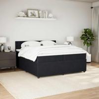 Boxspring met matras fluweel zwart 200x200 cm - thumbnail
