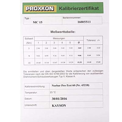PROXXON momentsleutel "microclick mc15" torque wrench mc15 micro click 1/4" 3-15nm - thumbnail