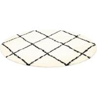 Vloerkleed Emy rond creme/zwart 160 - thumbnail