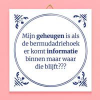 Tegeltje Mijn geheugen is als de bermudadriehoek - thumbnail