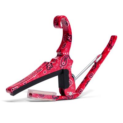 Kyser Quick-Change Acoustic Red Bandana capo voor westerngitaar